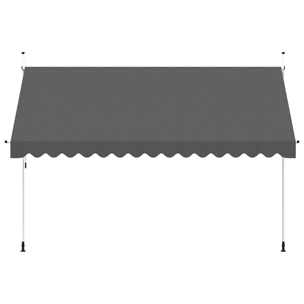 Retractable Awning Steel 400cm Anthracite Manual Outdoor Garden Balcony Shade