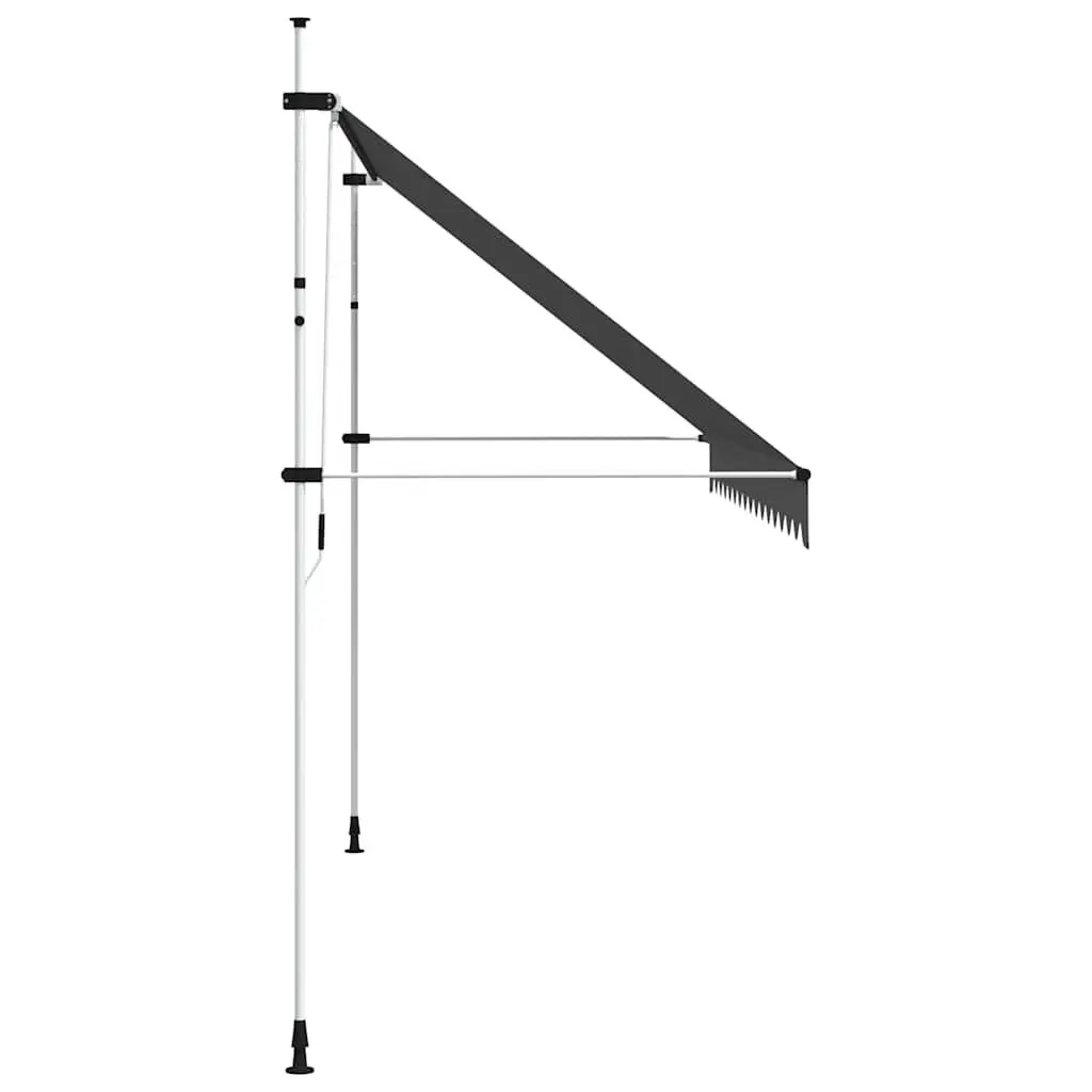 Retractable Awning Steel 400cm Anthracite Manual Outdoor Garden Balcony Shade