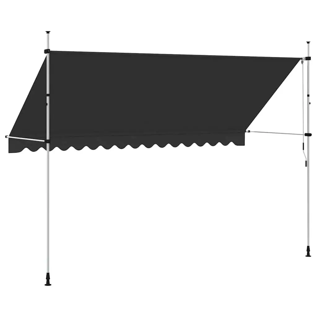Retractable Awning Steel 400cm Anthracite Manual Outdoor Garden Balcony Shade