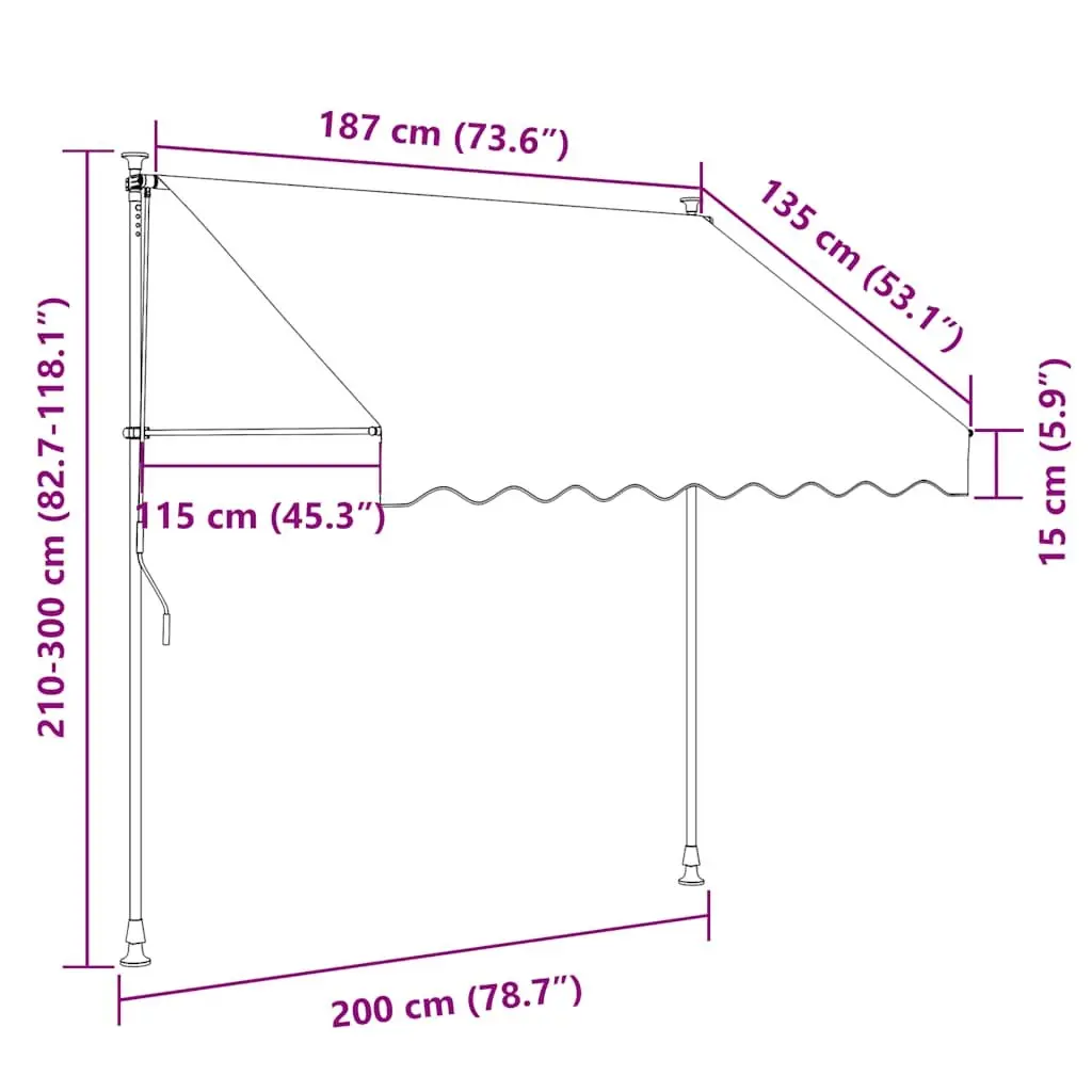 Awning for Balconies and Terraces, 200cm
