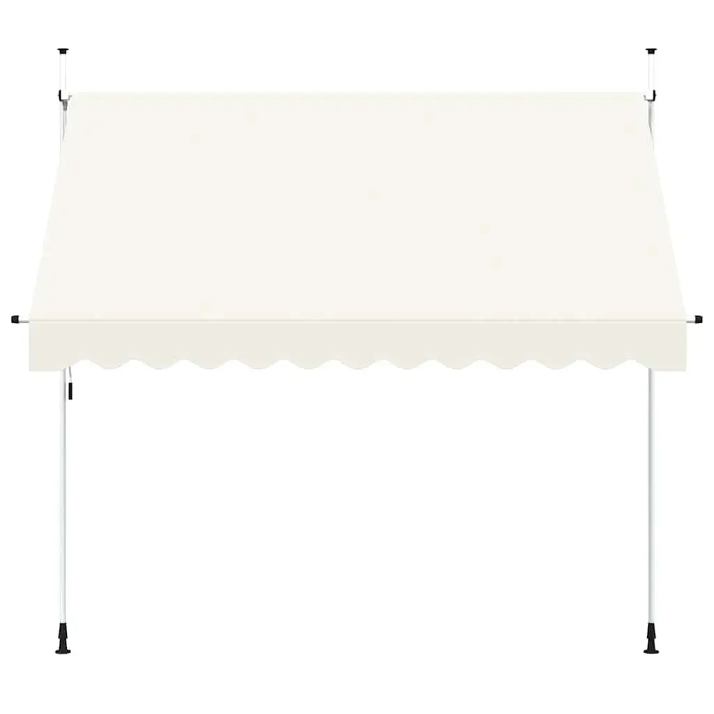 Manual Retractable Awning Polyester 300cm Cream Steel Frame