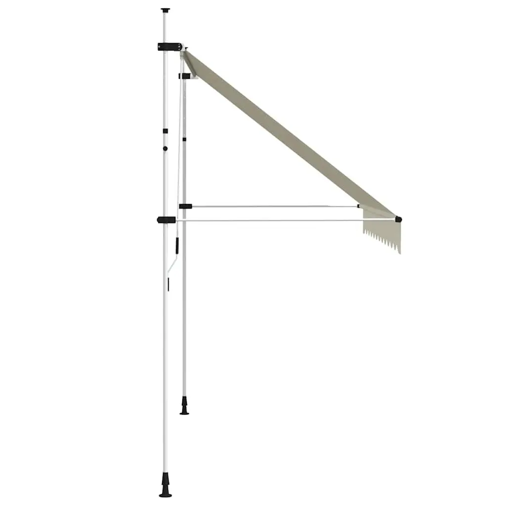 Manual Retractable Awning Polyester 300cm Cream Steel Frame