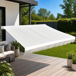 Practical Cream Awning Fabric for Your Outdoor Areas