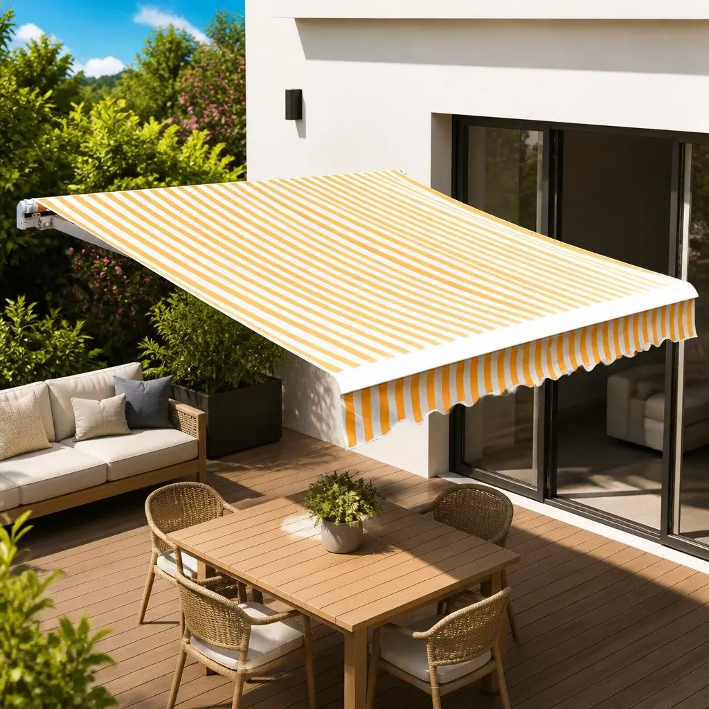 Replacement Awning Canvas UV Resistant Polyester 3.5x2.5m Orange White