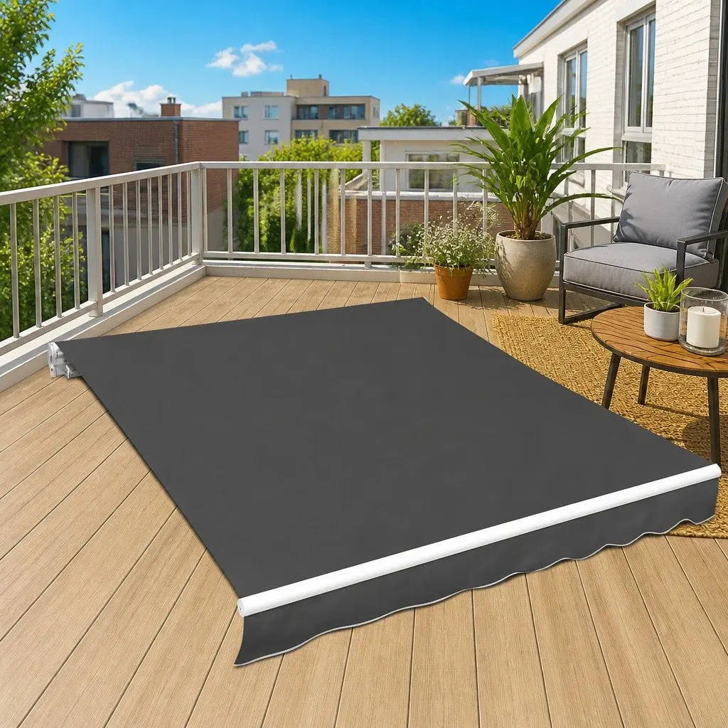 Replacement Fabric Outdoor Shade Polyester Rectangular 4x3m Anthracite for Garden Patio Balconies and Terraces