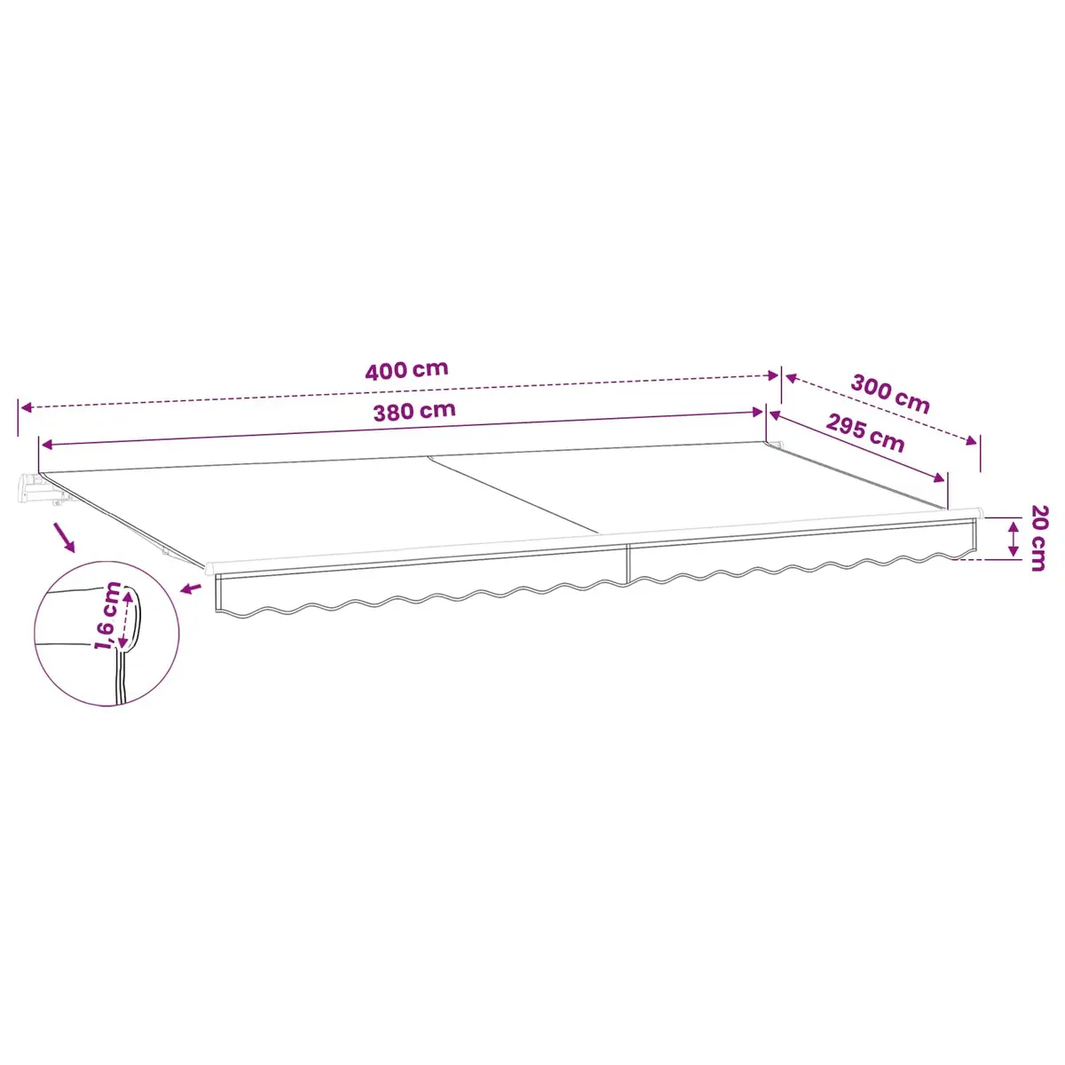 Replacement Fabric Outdoor Shade Polyester Rectangular 4x3m Anthracite for Garden Patio Balconies and Terraces