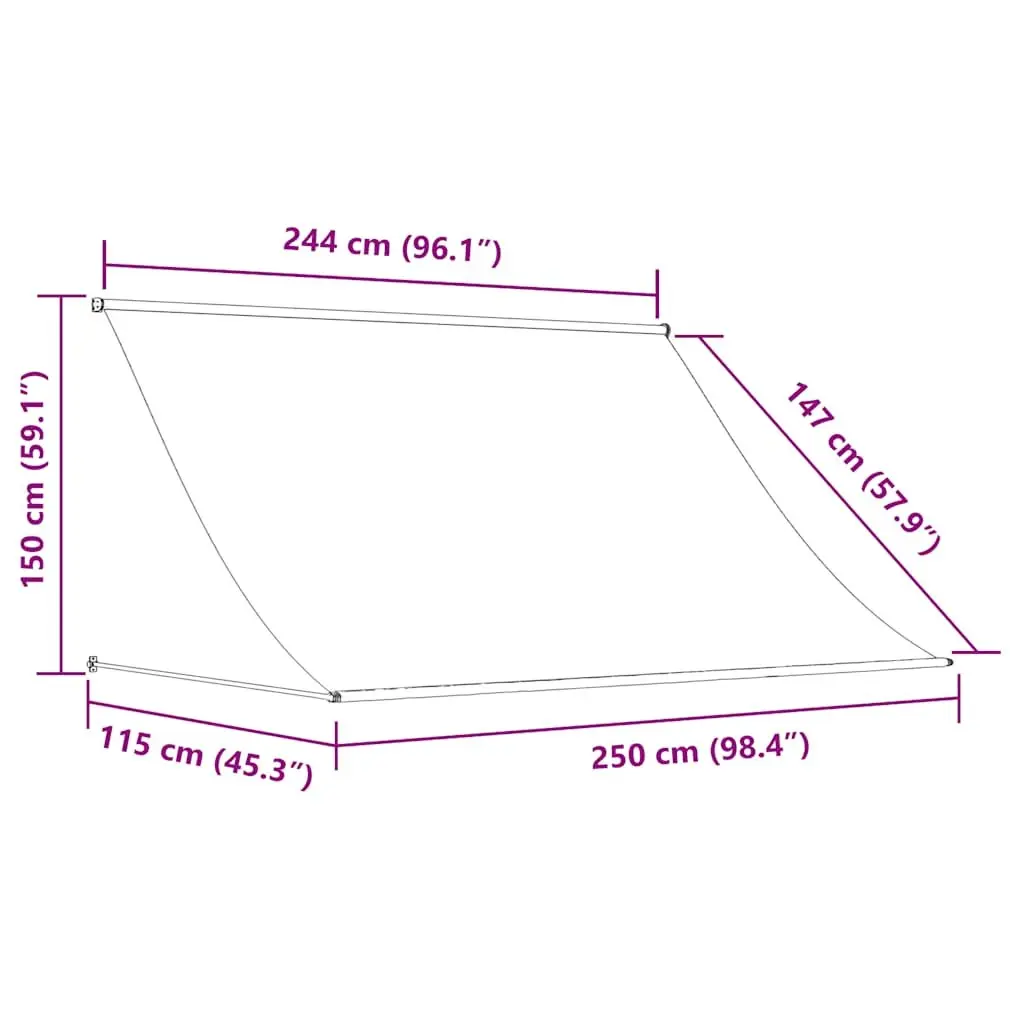 Retractable Awning Steel 250x150 cm Anthracite
