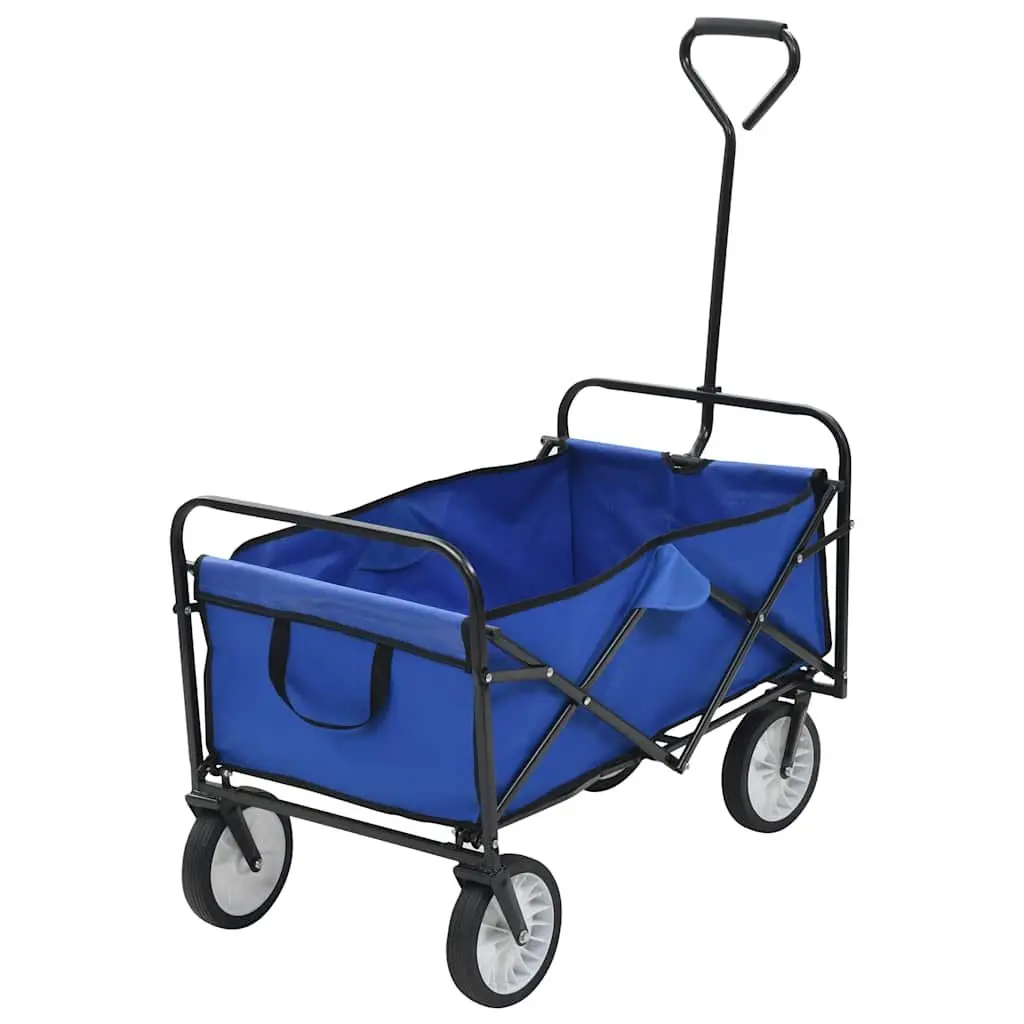 Folding Hand Trolley Steel Frame 75kg Load Capacity Garden Home Transport Cart