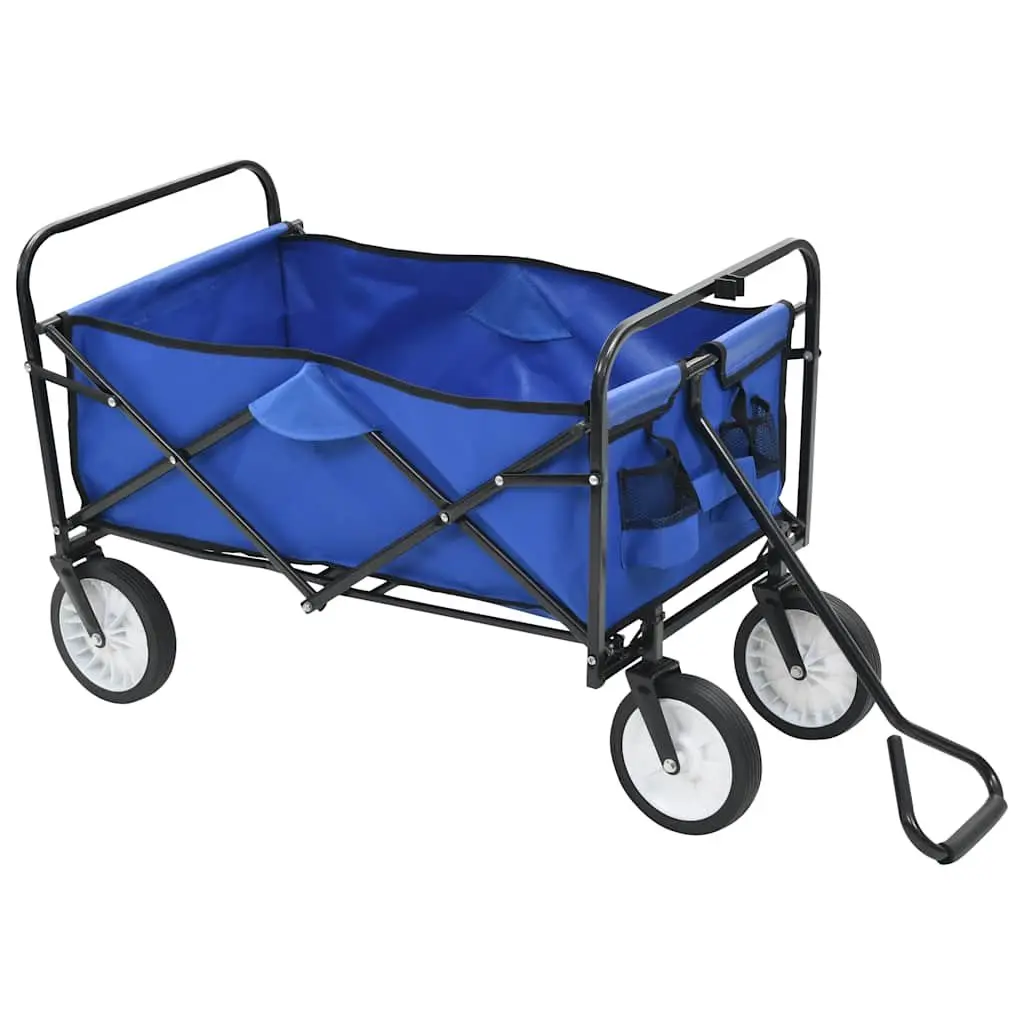 Folding Hand Trolley Steel Frame 75kg Load Capacity Garden Home Transport Cart