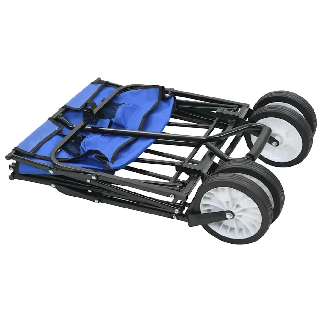 Folding Hand Trolley Steel Frame 75kg Load Capacity Garden Home Transport Cart