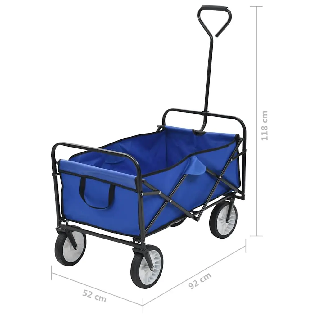 Folding Hand Trolley Steel Frame 75kg Load Capacity Garden Home Transport Cart