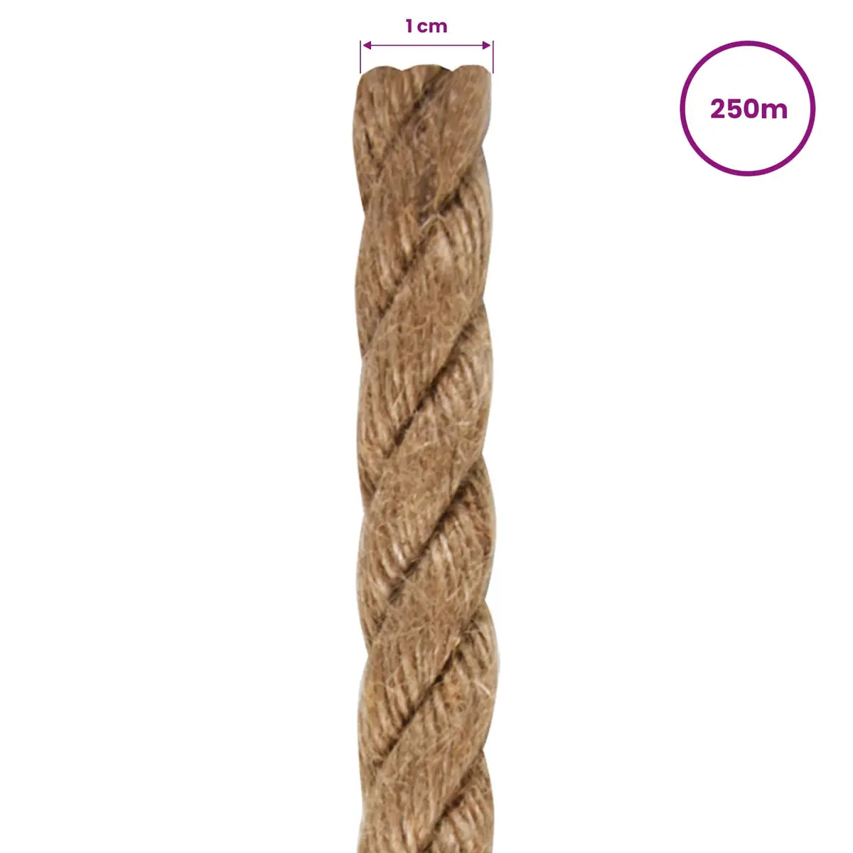 Natural Jute Cordage 10mm 250m Brown Soft Garden Agricultural Rope