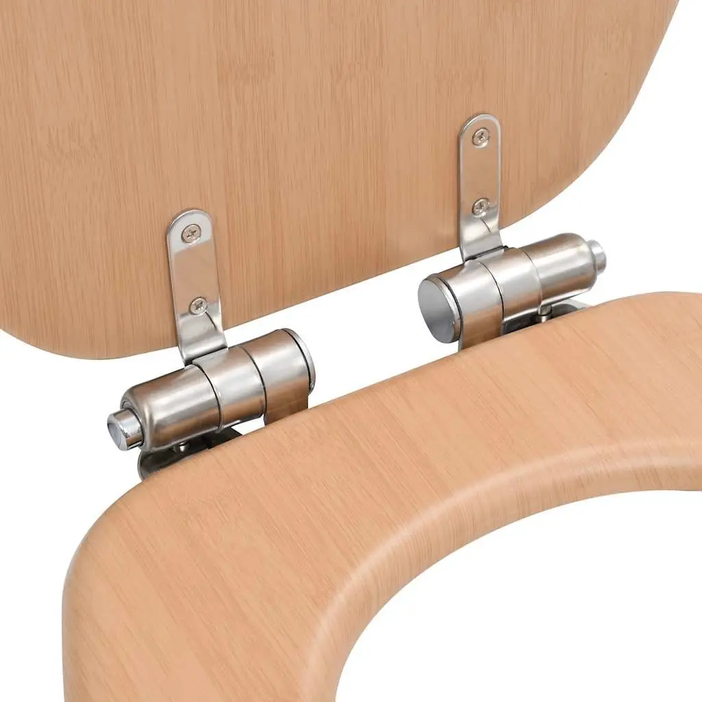 Toilet Seat with Soft Close Lid Brown Natural Design Bathroom Accessory