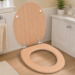 Practical Brown Bamboo Toilet Seat for Your Bathroom