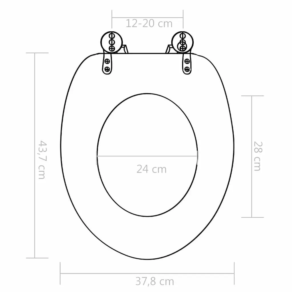 Toilet Seat Soft Close Lid Grey Water Drop Design Bathroom Fixture
