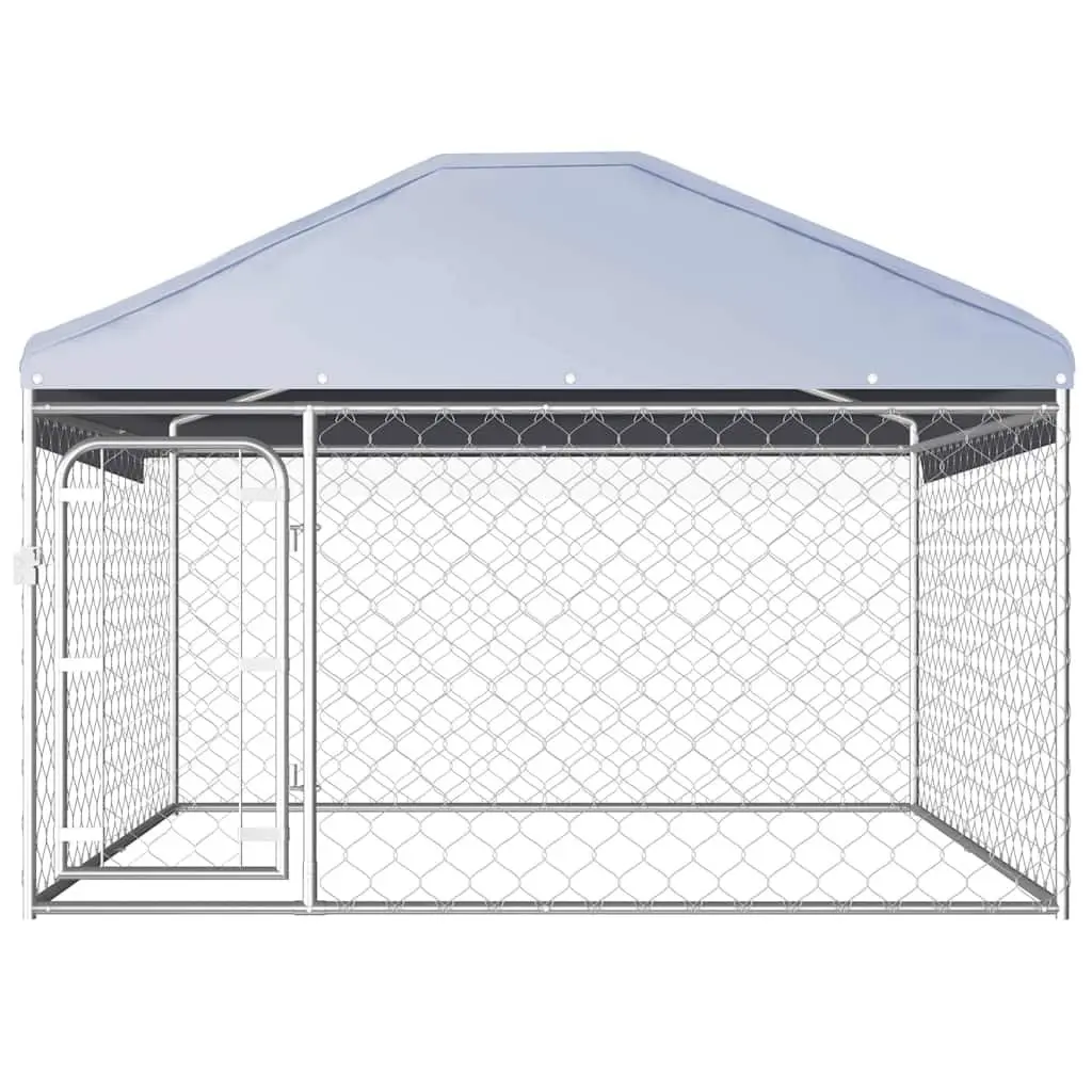 Outdoor Dog Kennel with Roof for Pet Safety