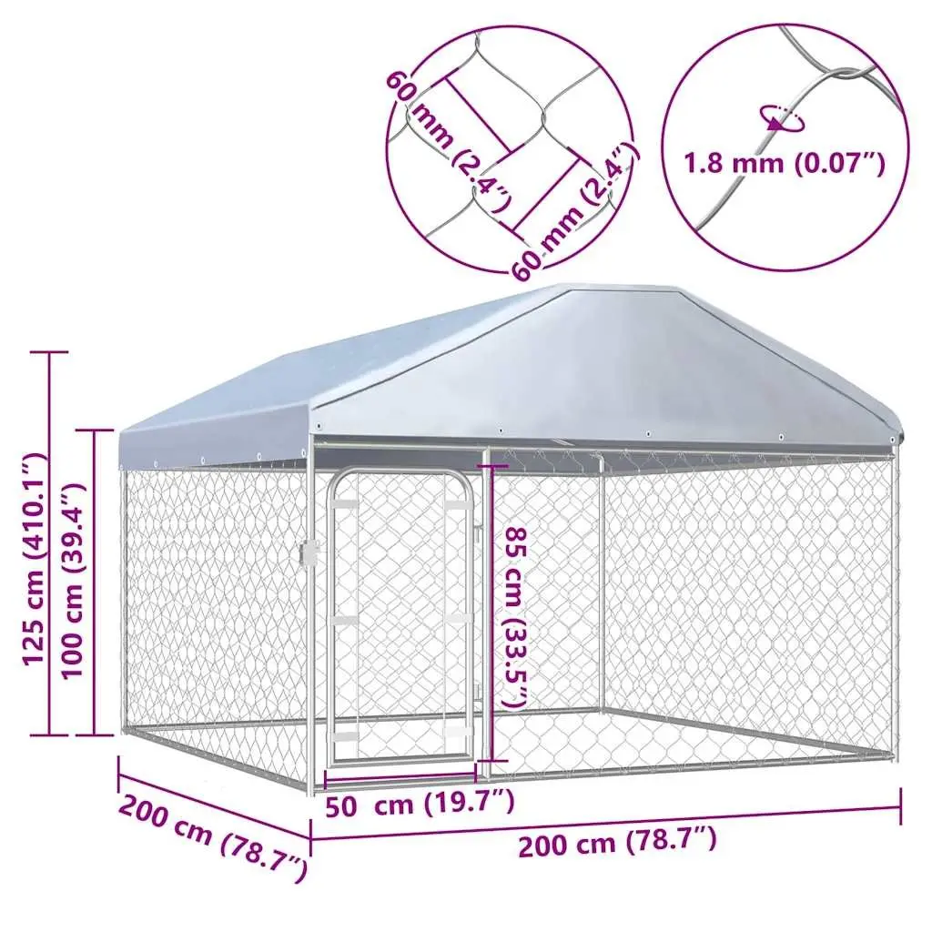 Outdoor Dog Kennel with Roof for Pet Safety