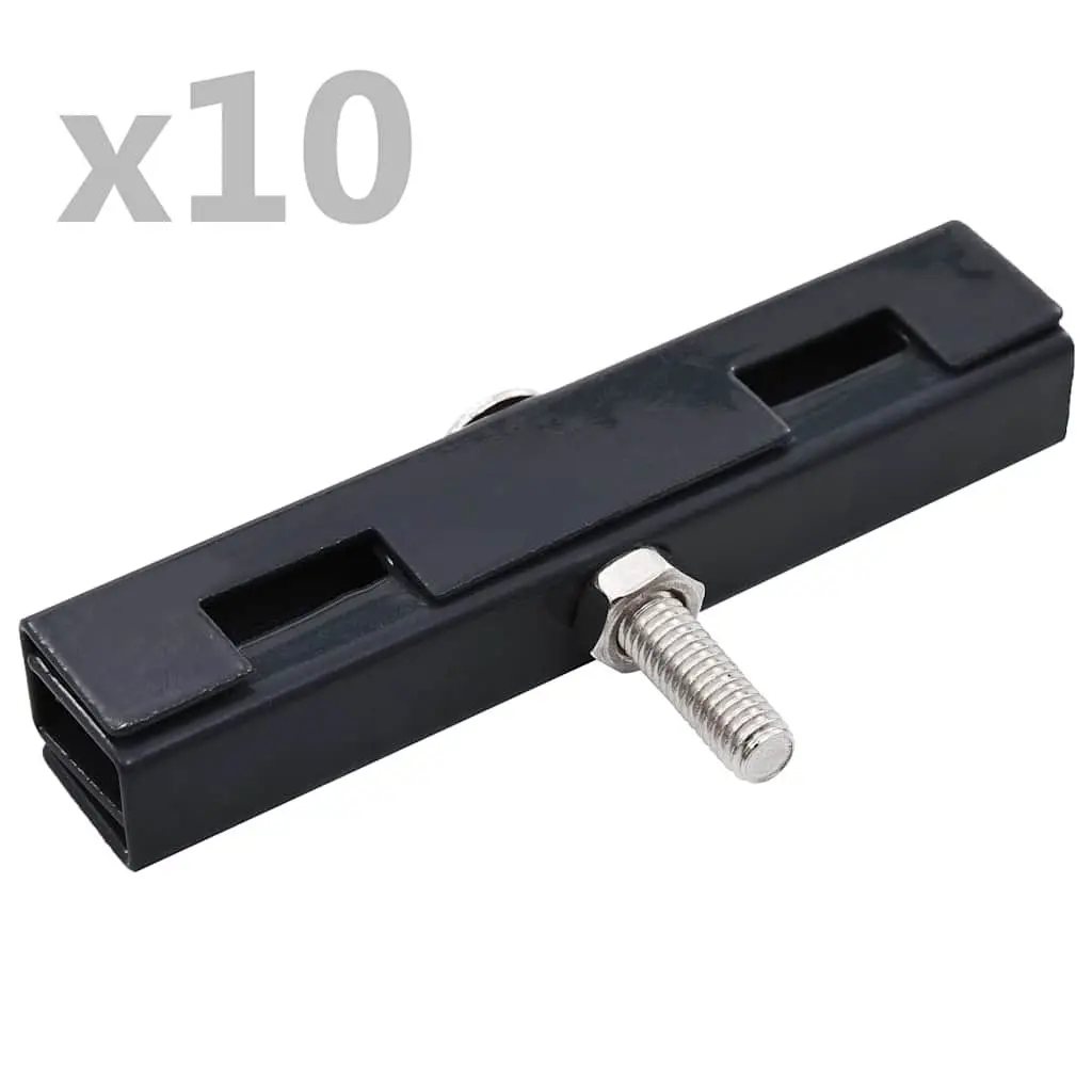 Garden Fence U Mat Connector Galvanized Steel Anthracite 10 Sets