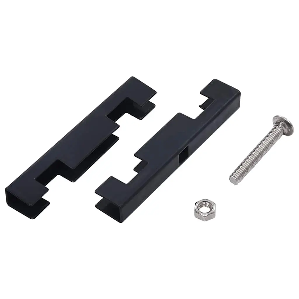 Garden Fence U Mat Connector Galvanized Steel Anthracite 10 Sets