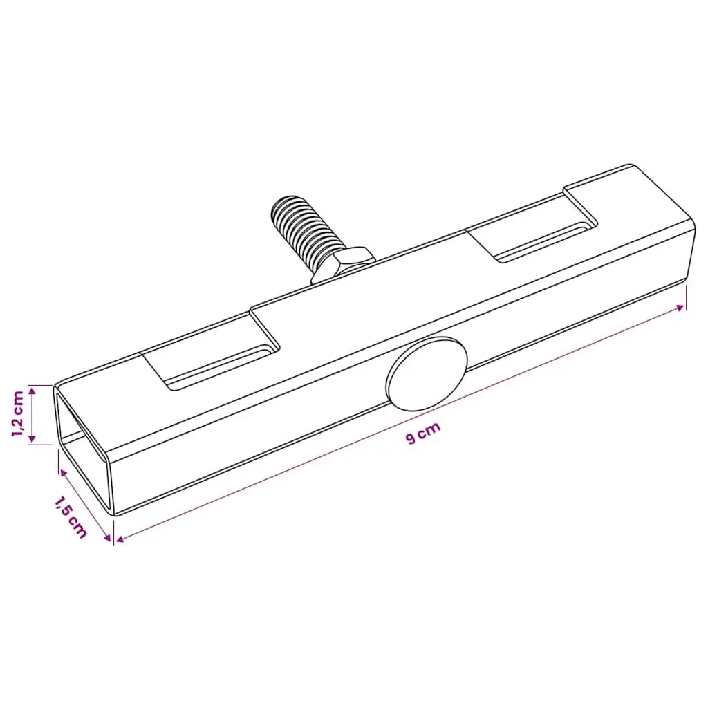 Garden Fence U Mat Connector Galvanized Steel Anthracite 10 Sets