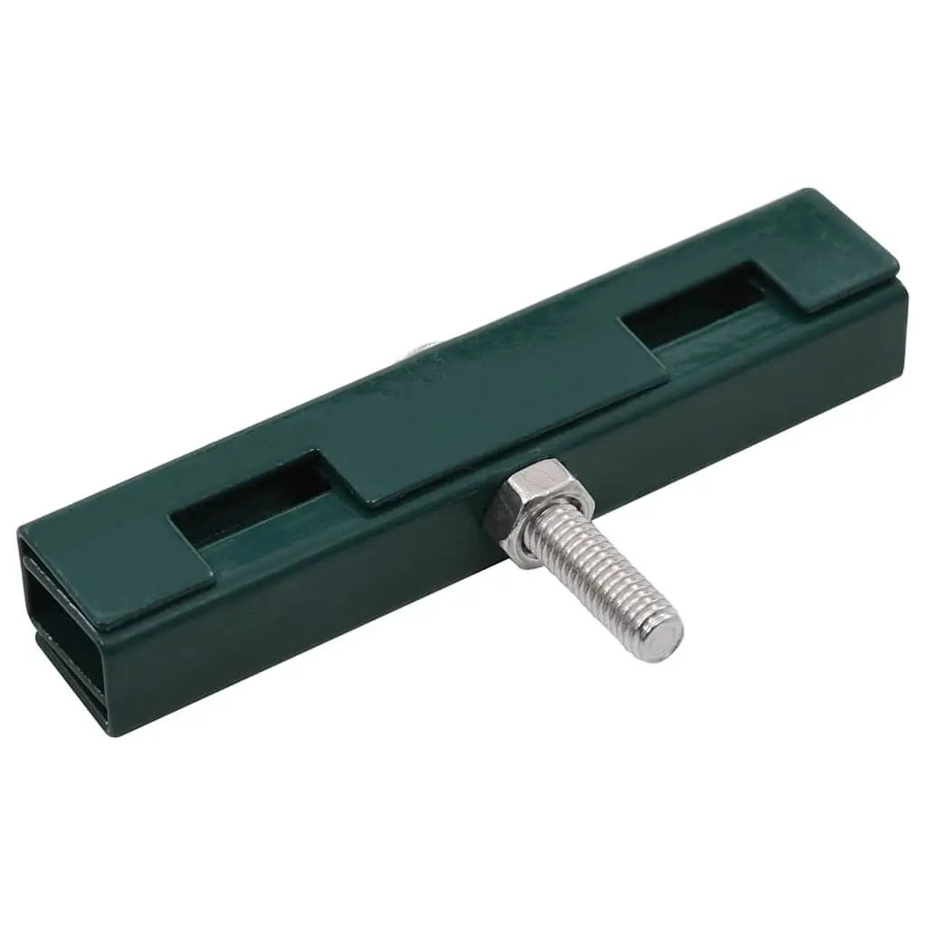 U Mat Connector Galvanized Steel Green 10 Sets for Garden Fencing Mesh Panel Joint