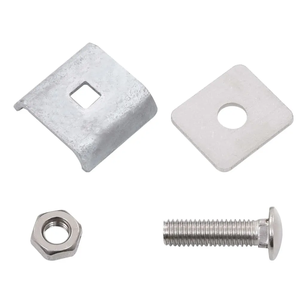 Steel Connector Set for Grid Mat Fencing 25 Pieces Hot Dip Galvanised Rust Resistant Silver