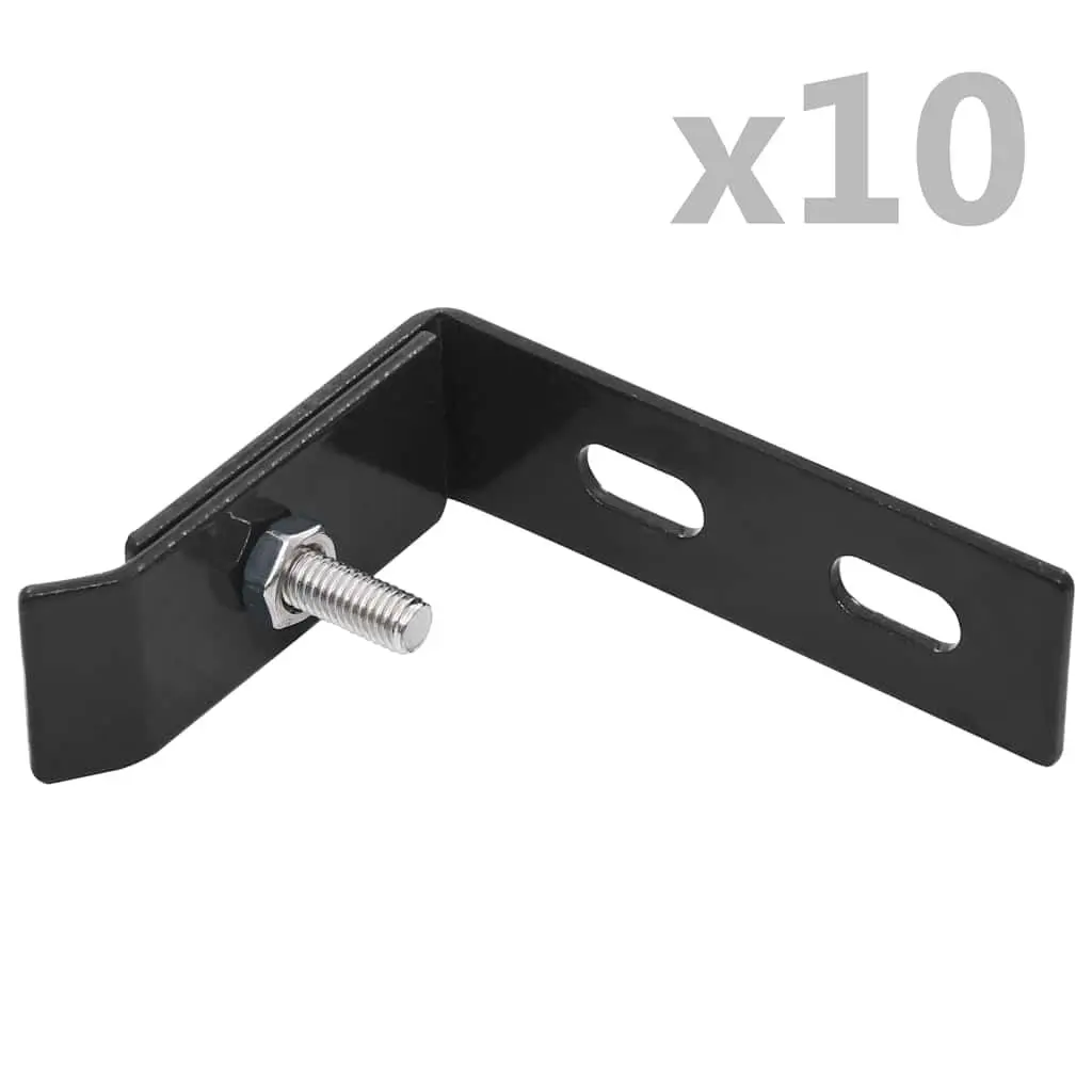 Wall Corner Connector Galvanised Steel Anthracite 65mm Short Leg 100mm Long Leg 10 Sets