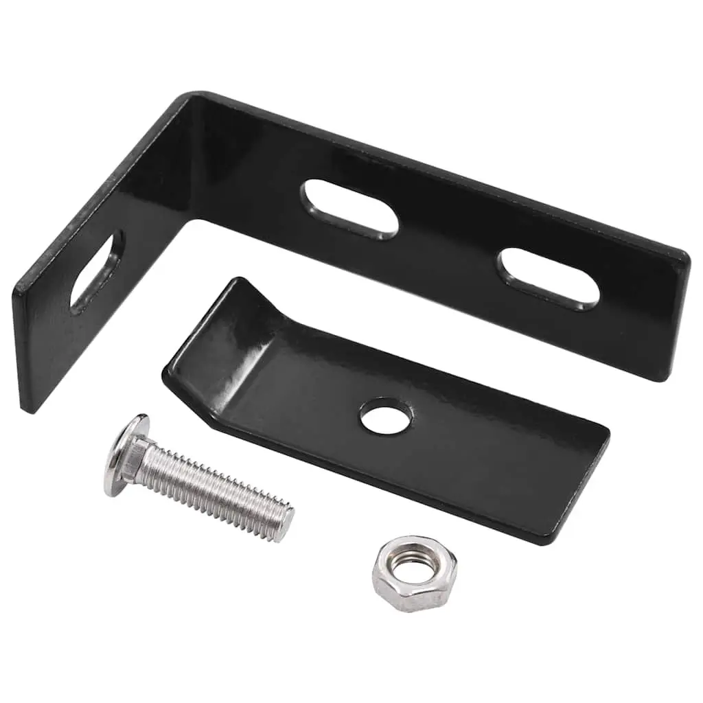 Wall Corner Connector Galvanised Steel Anthracite 65mm Short Leg 100mm Long Leg 10 Sets
