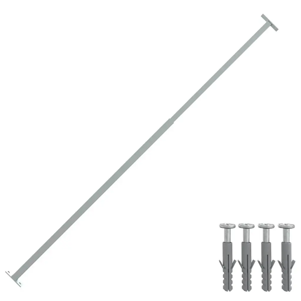 Adjustable Security Window Bar Electric Galvanised Steel 710 to 1200mm Silver