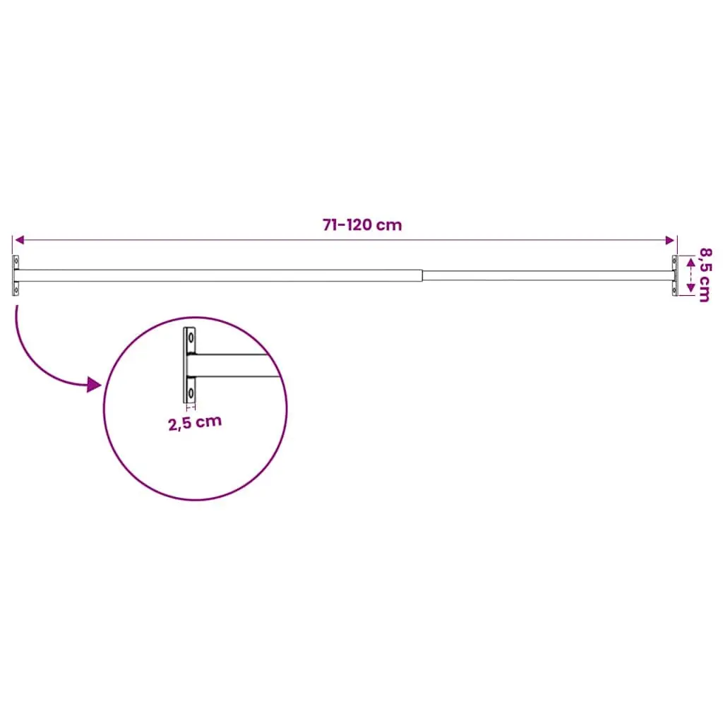 Adjustable Security Window Bar Electric Galvanised Steel 710 to 1200mm Silver