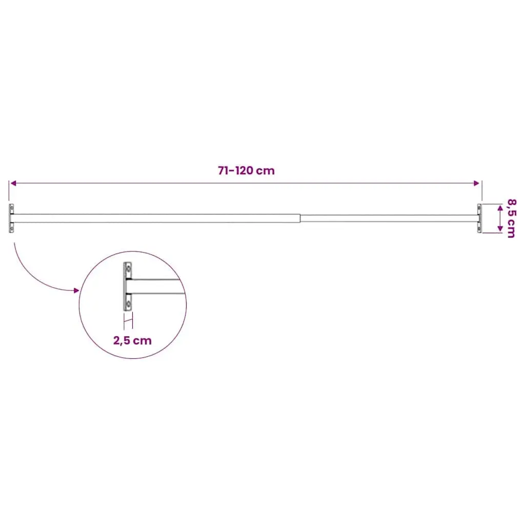 Adjustable Security Window Bars Galvanized Steel 710-1200 mm Silver 3 Piece