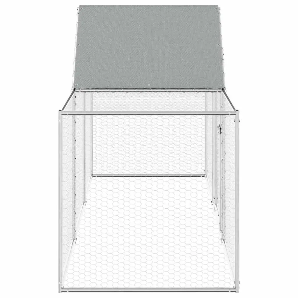 Chicken Coop Galvanised Steel 3x1x1.5m Silver Spacious Poultry House Run Enclosure
