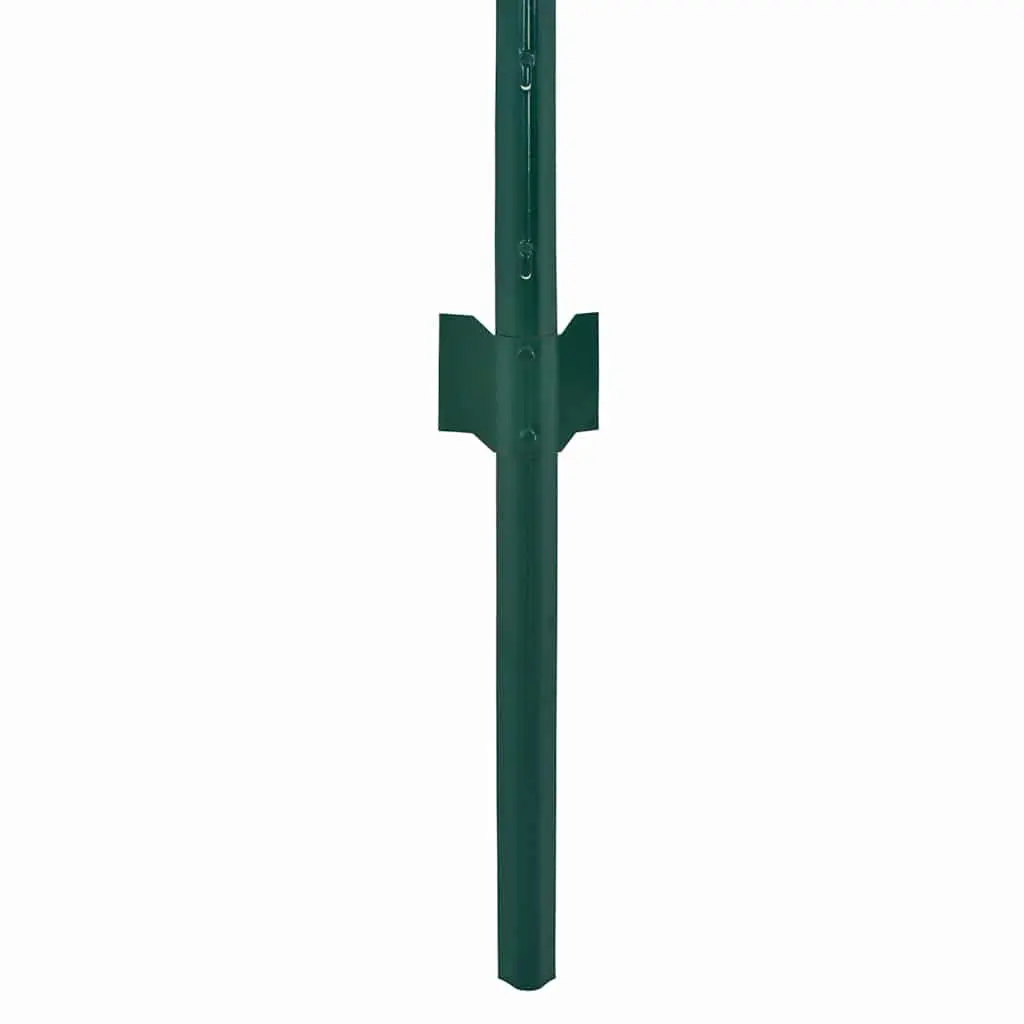 Steel Wire Mesh Fence Panel Green 25 x 1.5 m with Posts Durable Garden Yard Fencing System