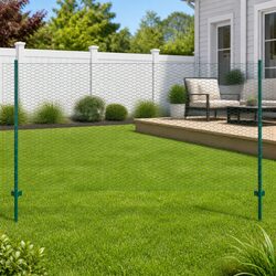 Wire Mesh Fence Panel 25 x 1.5m Steel Posts Garden Backyard Poultry Farm