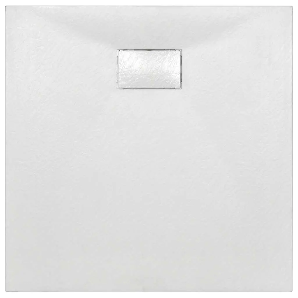 Shower Tray SMC White Low Profile 80x80 cm Skid Resistant Bathroom