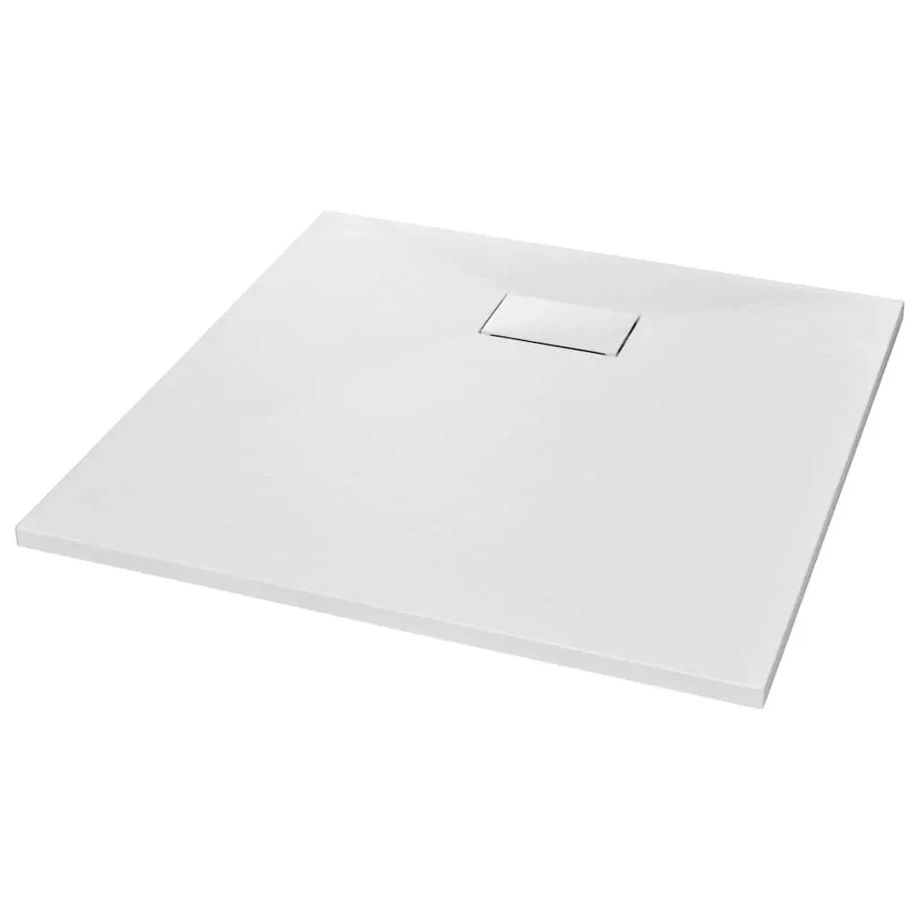 Shower Base Tray Low Profile 90x90 cm White SMC Modern Bathroom Fixture
