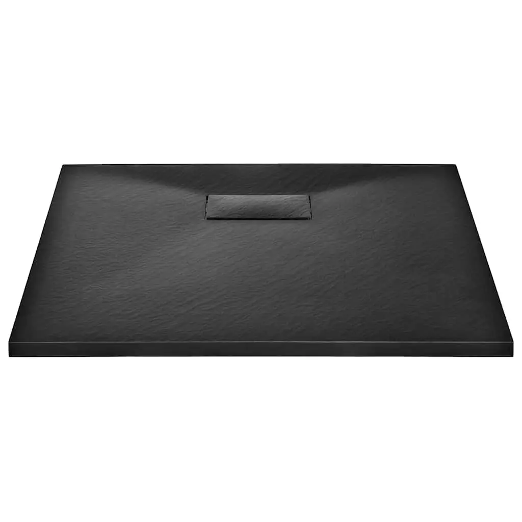 Shower Base Tray Low Profile Slate Stone 80x80 cm Black
