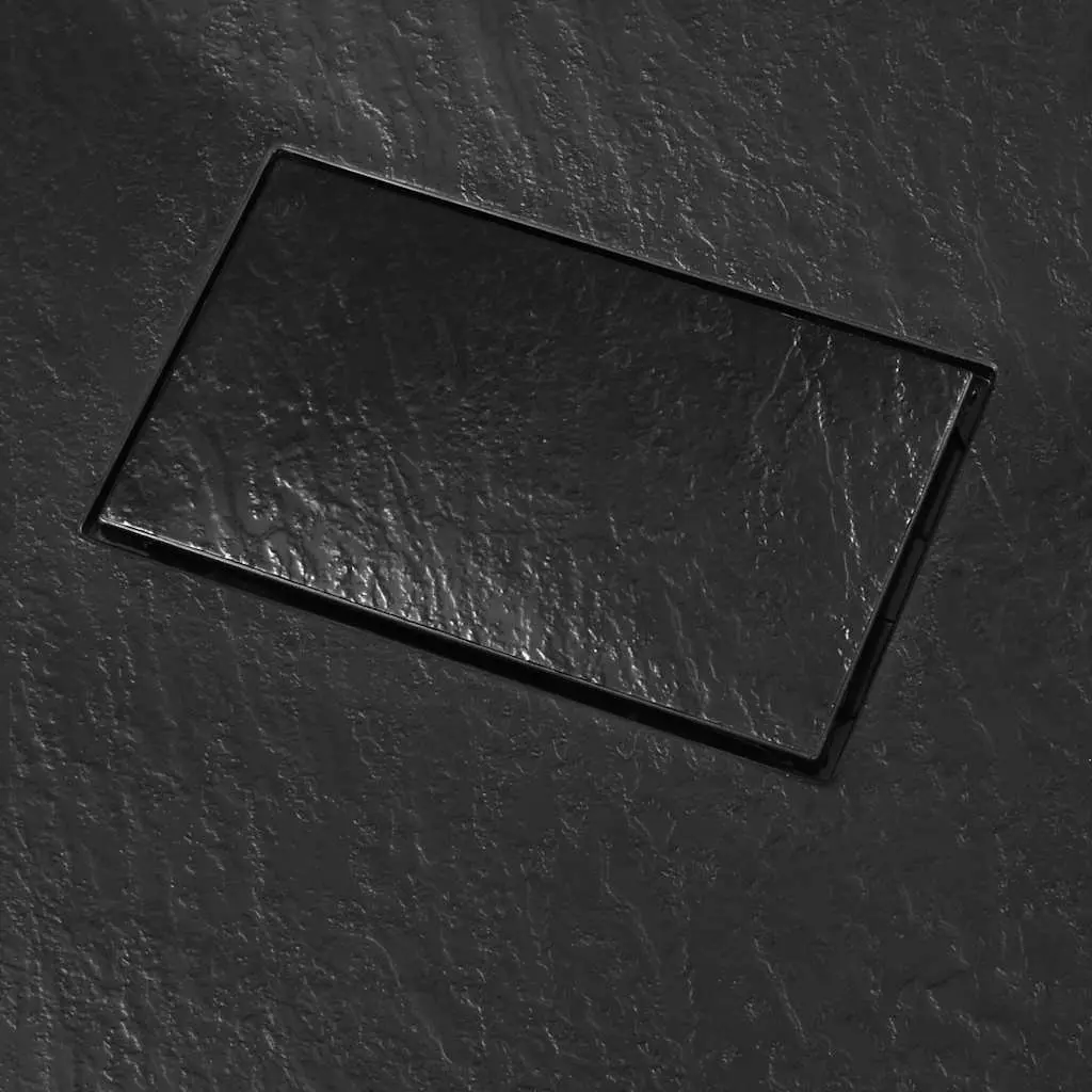Shower Base Tray Low Profile Slate Stone 80x80 cm Black