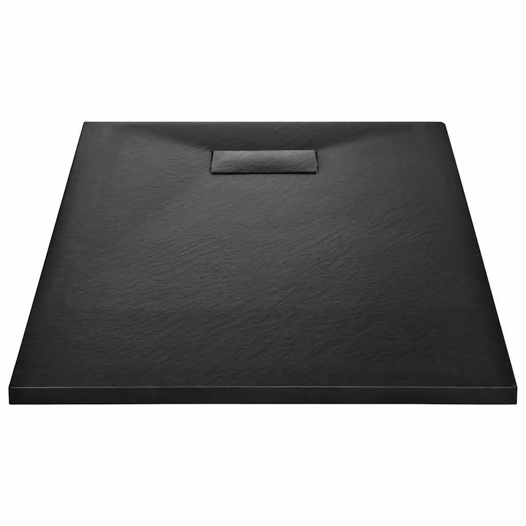 Shower Base Tray Low Profile 100x80 cm Black SMC Skid Resistant