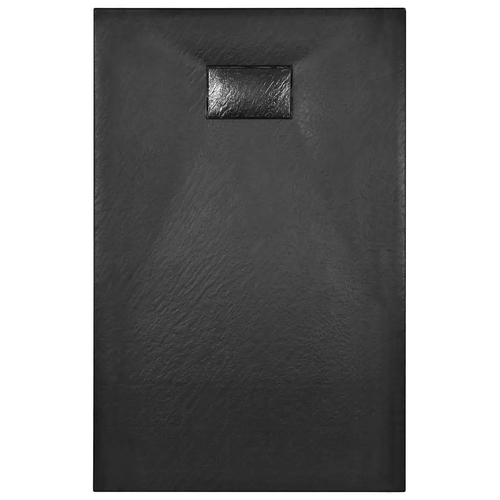 Shower Base Tray Low Profile 100x80 cm Black SMC Skid Resistant