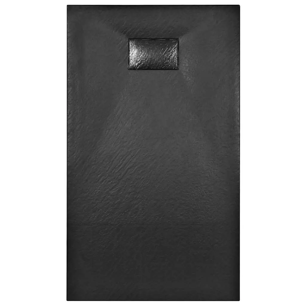 Shower Base Tray SMC 120x70cm Black Low Profile Skid Resistant