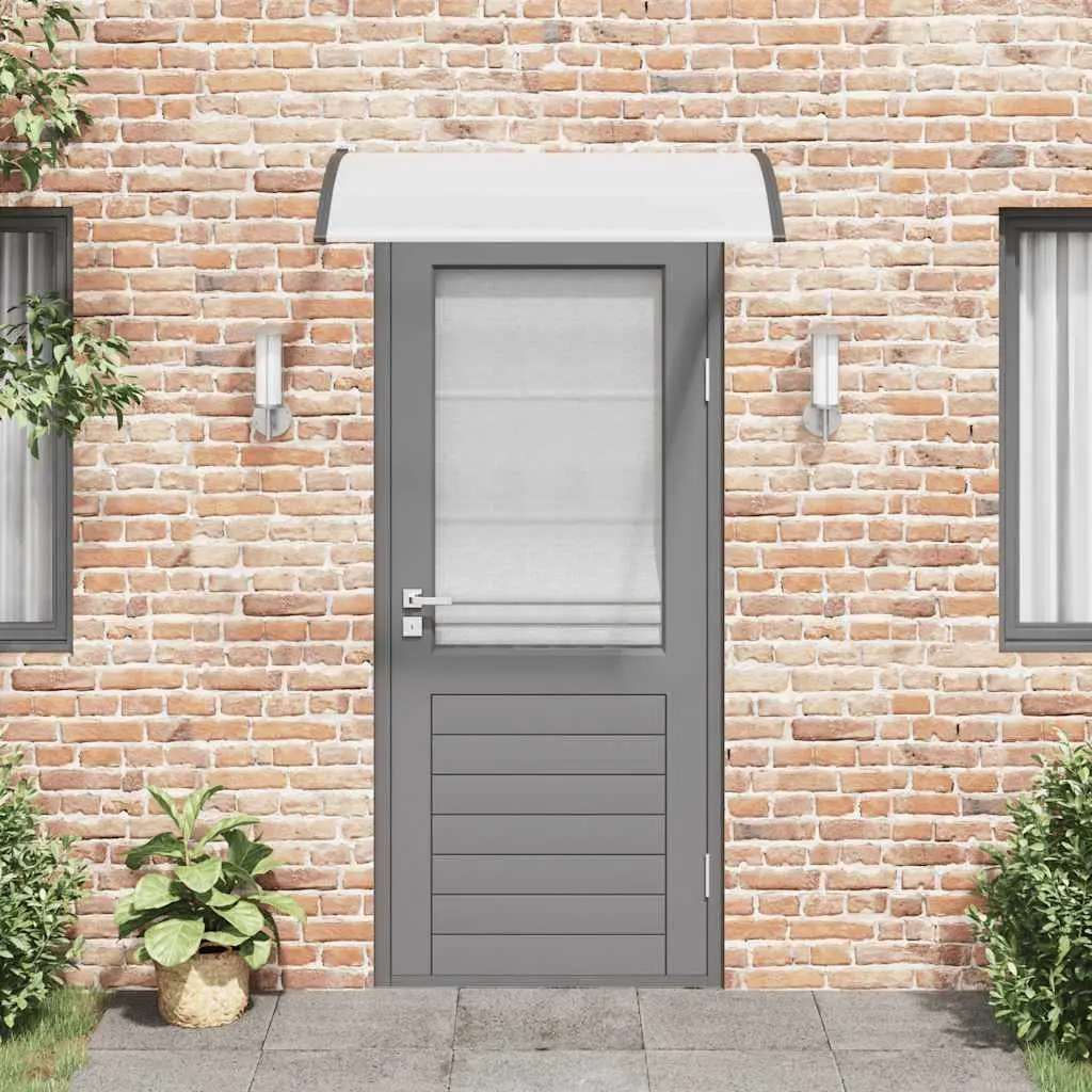 Polycarbonate Door Canopy Awning Black Transparent 120x75cm Weather Resistant Window Shelter