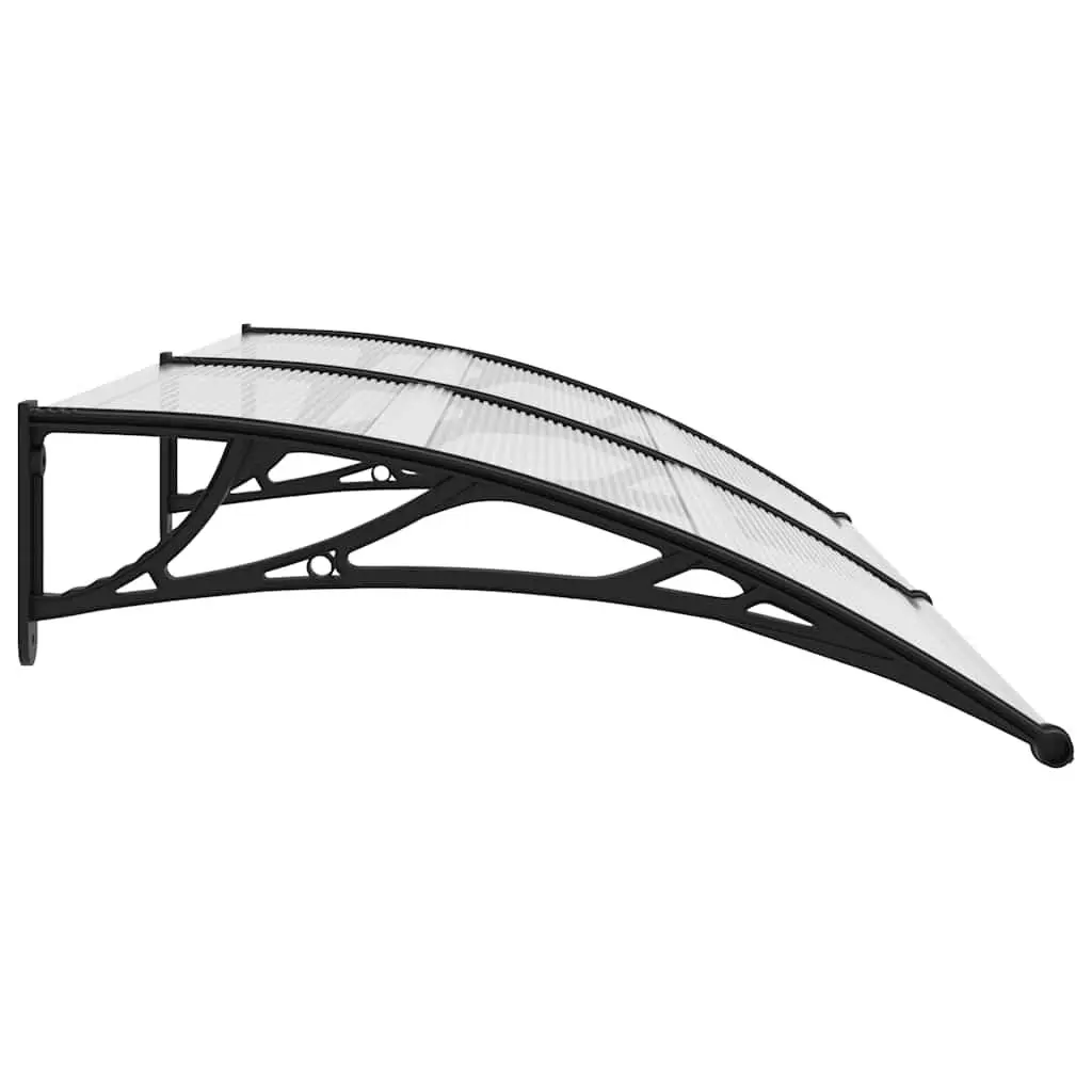 Outdoor Canopy Shelter Polycarbonate 200x75cm Black and Transparent