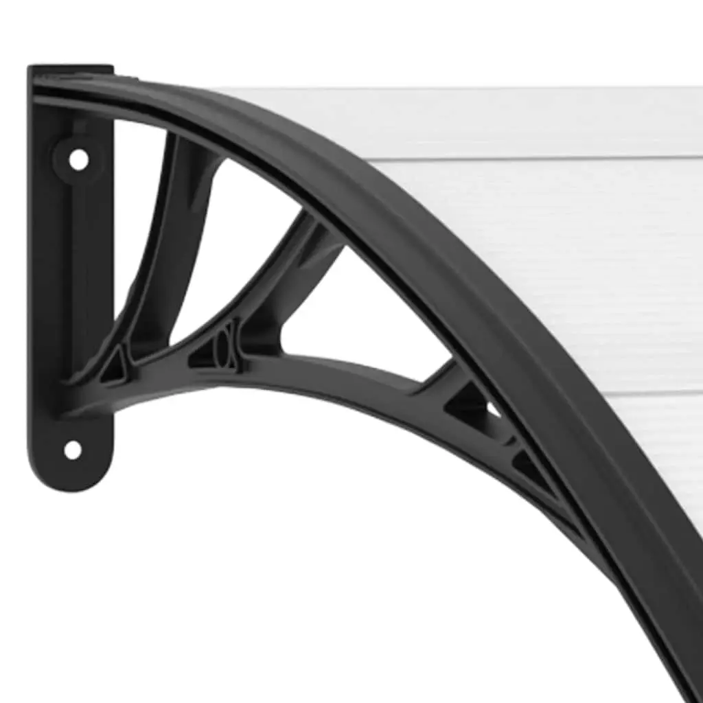 Outdoor Canopy Shelter Polycarbonate 200x75cm Black and Transparent