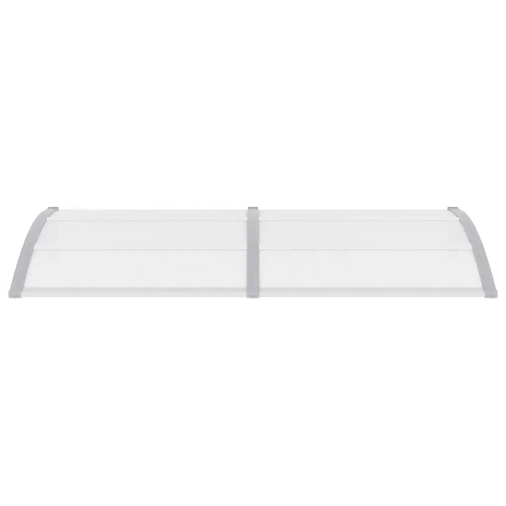 Door Canopy Polycarbonate Shelter Grey Transparent 200x75cm Outdoor Protection for Doorway and Window