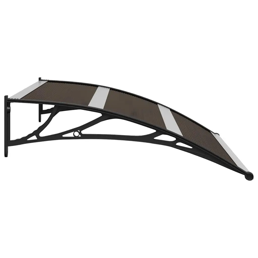 Black Door Canopy Outdoor Shelter 120x75cm Polycarbonate Awning for Entrance and Window Protection