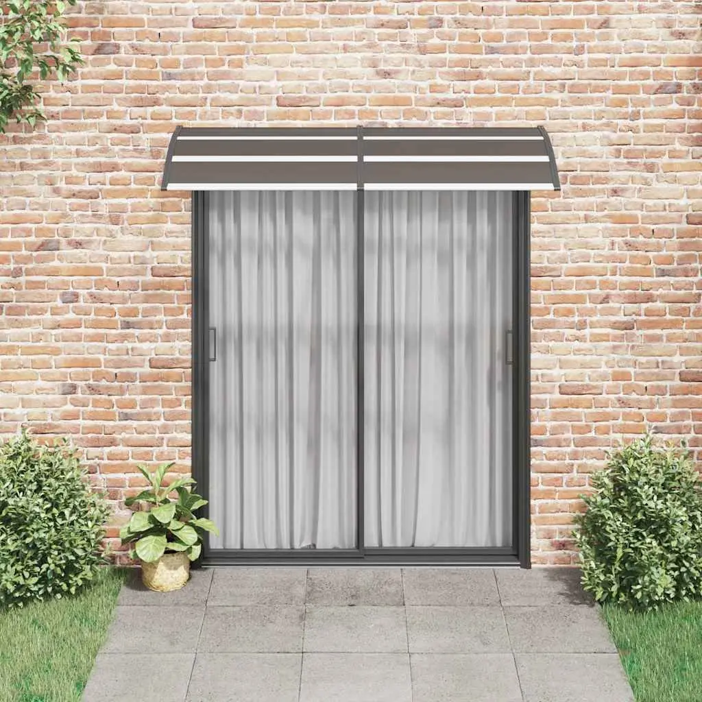 Door Canopy Black 200x75 cm Polycarbonate Awning Shelter Window Porch Cover
