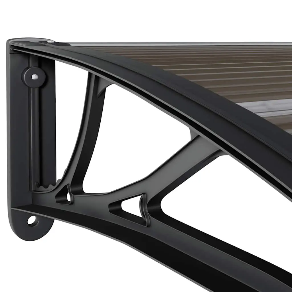 Door Canopy Black 200x75 cm Polycarbonate Awning Shelter Window Porch Cover