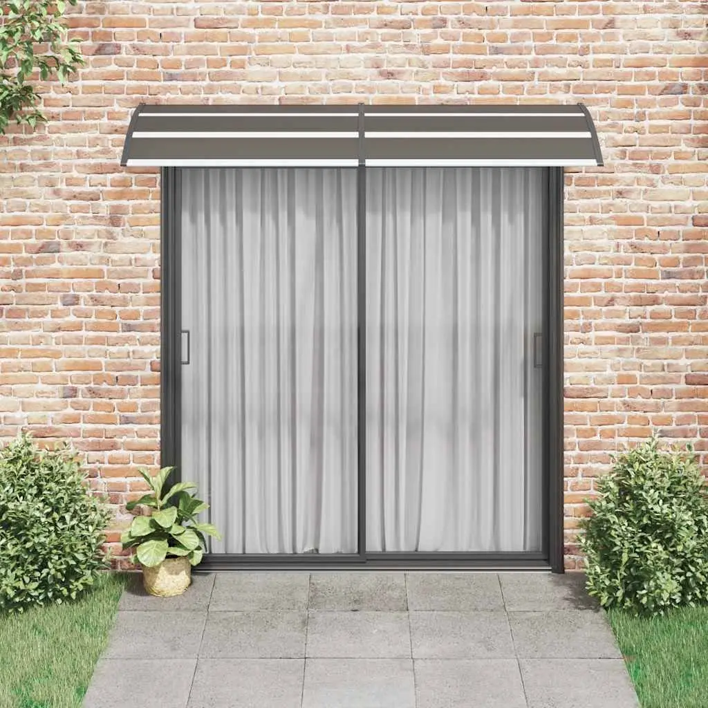 Door Canopy Black 240x75cm Polycarbonate Window Awning Outdoor Shelter Entrance