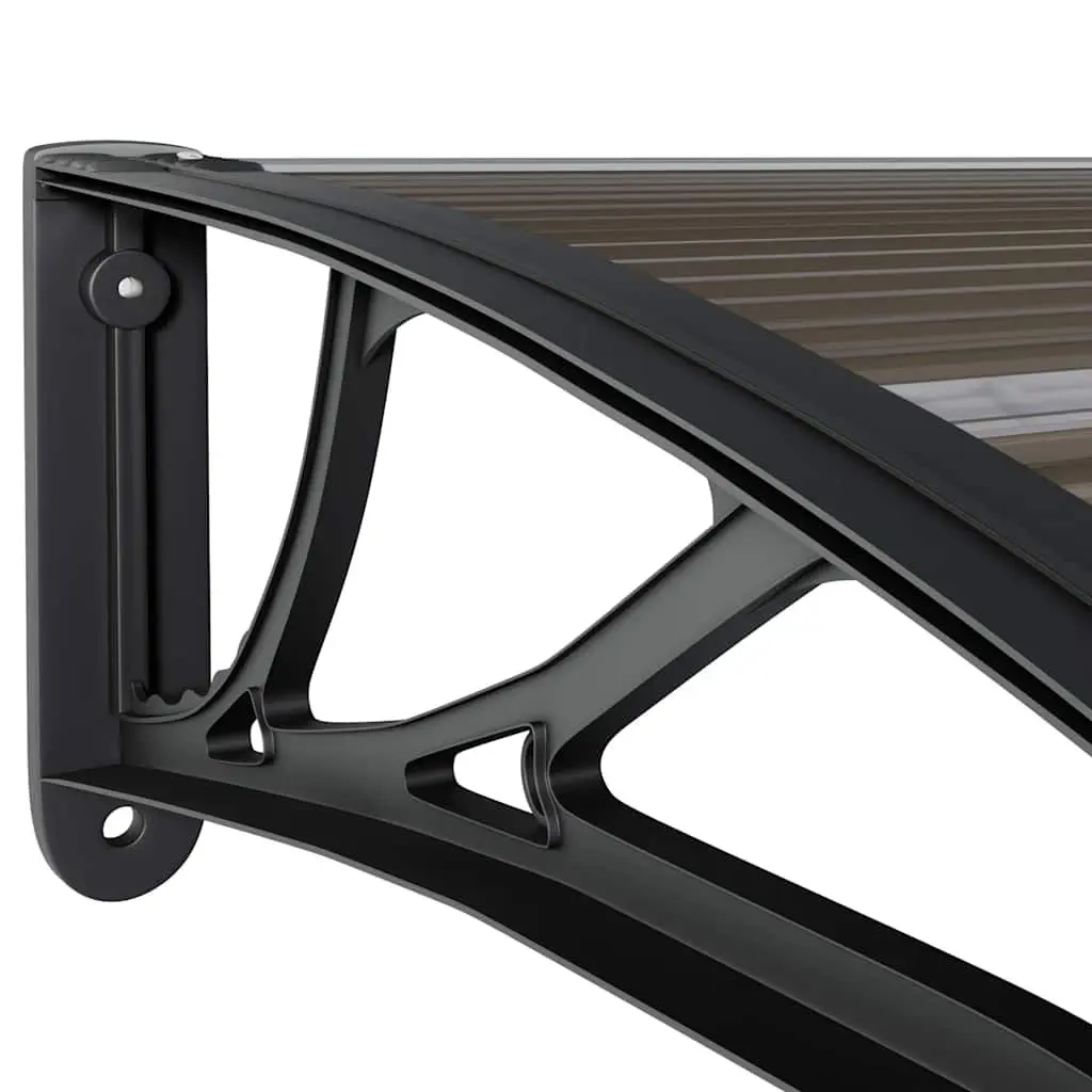 Door Canopy Black 240x75cm Polycarbonate Window Awning Outdoor Shelter Entrance
